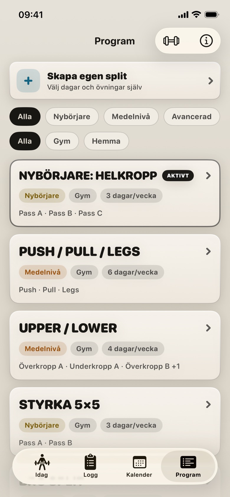 Programmen i Logwell